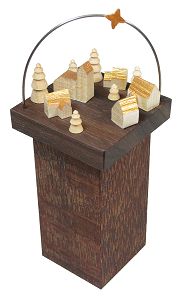 Uwe Uhlig Stille Nacht  (Uwe Uhlig 3.700.0.1) Miniatur-Dorf mit Stern, im Holzdöschen zur Aufbewahrung 